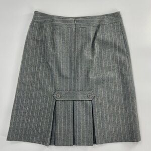 NWOT Casual Corner Stripe Academia Back Pleated Y2K Skirt 100% Wool